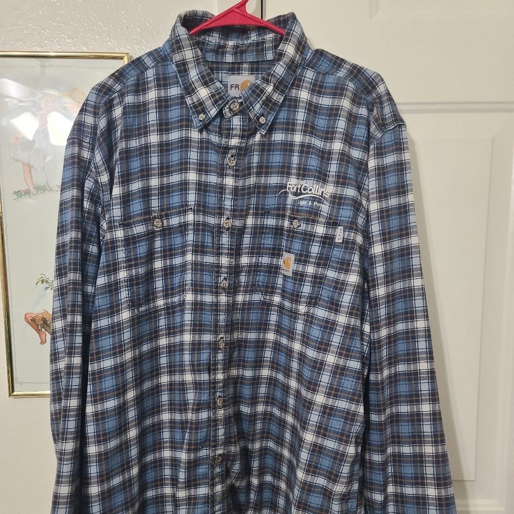 Carhartt Flame-Resistance Long Sleeve Polo Shirt Button Up X-Large